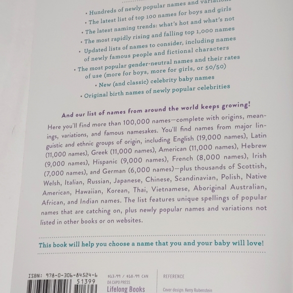 100,000+ Baby Names Book (Most helpful- Complete- Up to Date) Bruce Lansky - Picture 7 of 14